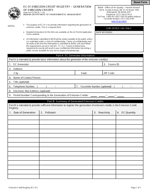 State Form 51783 (EC-01)  Printable Pdf