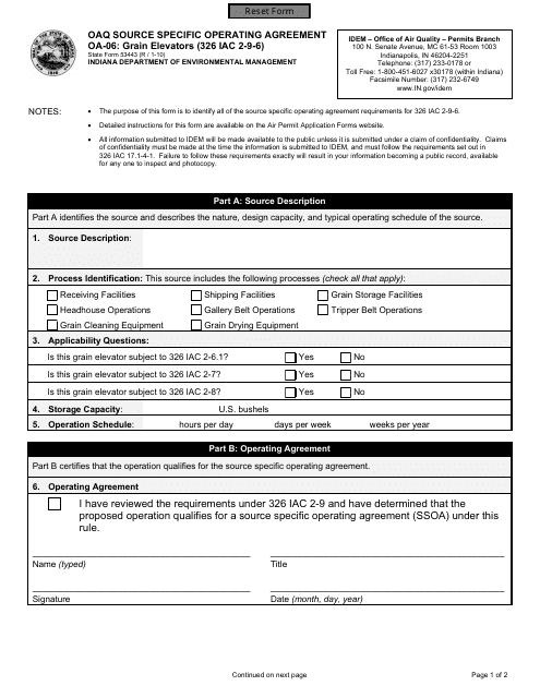 State Form 53443 (OA-06)  Printable Pdf