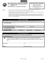 State Form 53447 (OA-10) Oaq Source Specific Operating Agreement - Coal Mines and Coal Preparation Plants (326 Iac 2-9-10) - Indiana