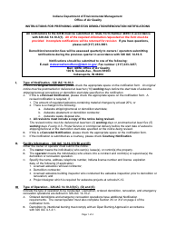 Instructions for State Form 44593 Notification of Demolition and Renovation Operations - Indiana