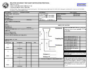 Document preview: State Form 55059 Relative Accuracy Test Audit Notification Protocol - Indiana