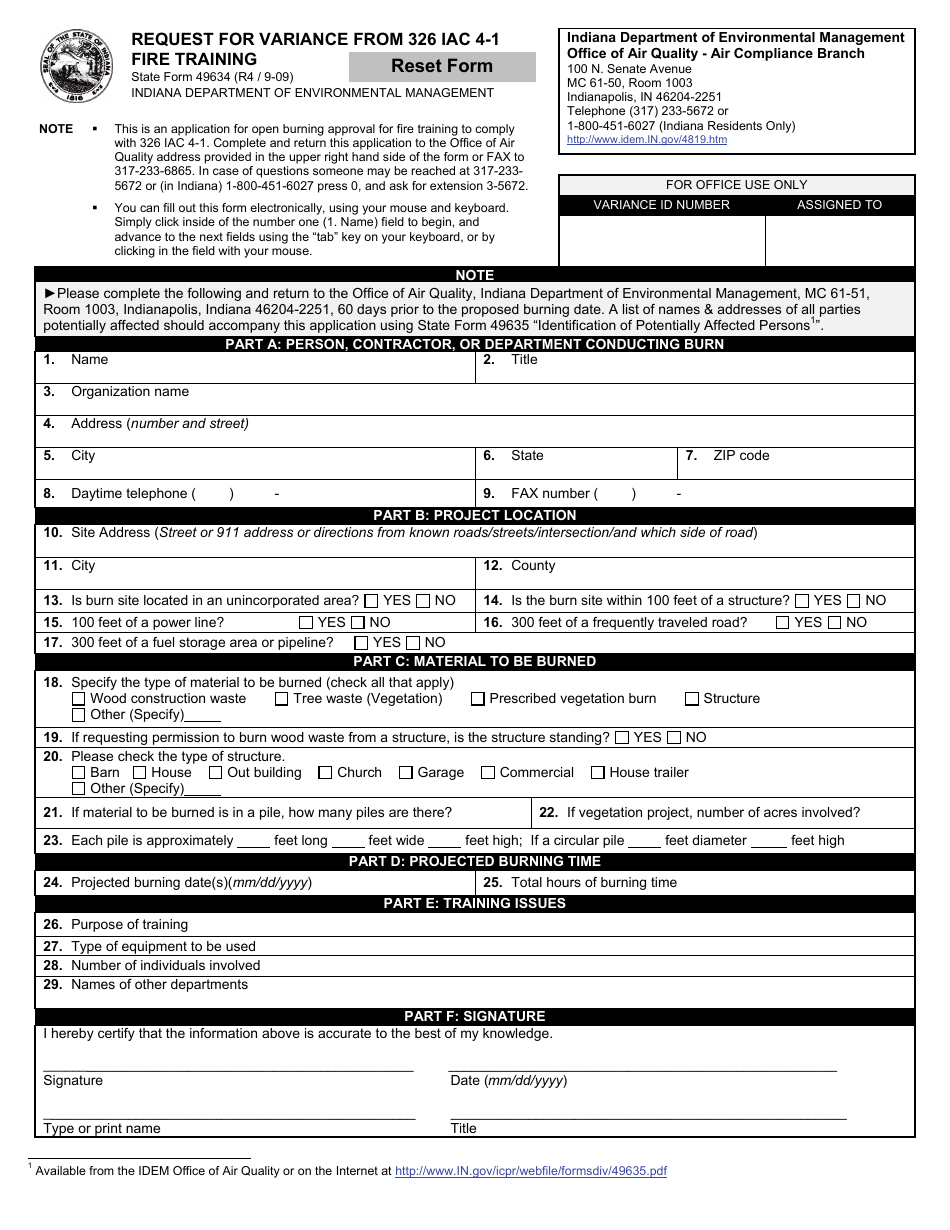 State Form 49634 - Fill Out, Sign Online and Download Fillable PDF ...