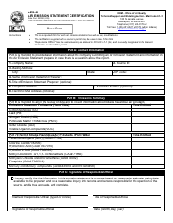 Document preview: State Form 52052 (AES-01) Air Emission Statement Certification - Indiana