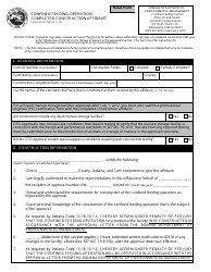 State Form 51255 Confined Feeding Operation Completed Construction Affidavit - Indiana