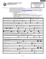 Document preview: State Form 40248 Automotive Salvage Recycler License Application - Indiana