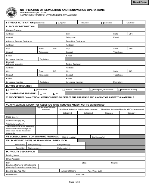 State Form 44593  Printable Pdf