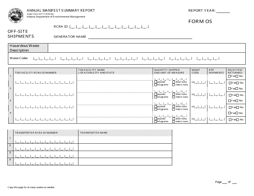 State Form 52717 (OS)  Printable Pdf