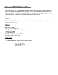State Form 52392 (UO) Used Oil Management Report - Indiana, Page 2