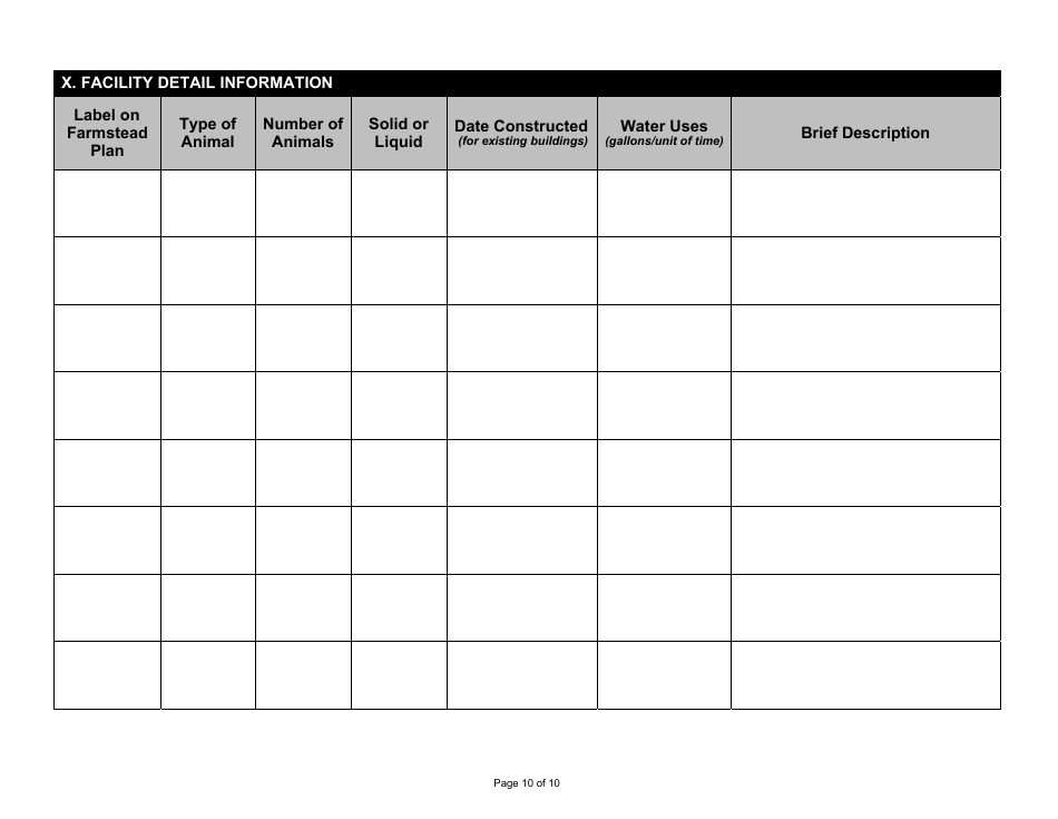 State Form 49832 Confined Feeding Operation Request for Approval Transfer - Indiana, Page 10