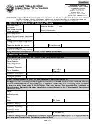State Form 49832 Confined Feeding Operation Request for Approval Transfer - Indiana