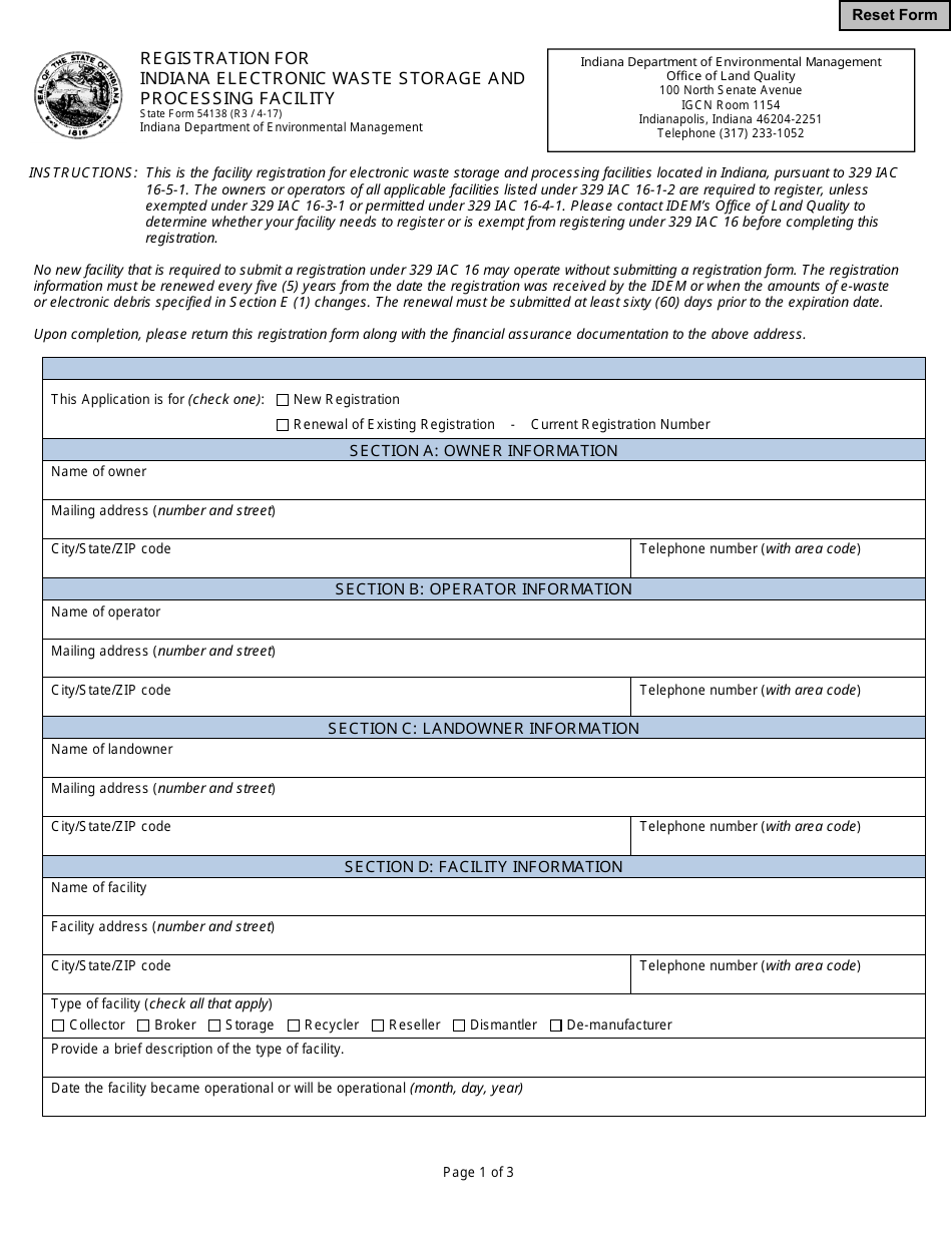 State Form 54138 - Fill Out, Sign Online and Download Fillable PDF ...