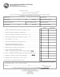 State Form 46830 Solid Waste Management Fee Return - Indiana