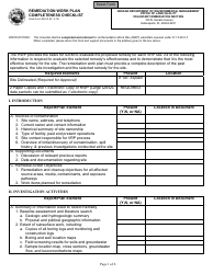 State Form 53413 Remediation Work Plan Completeness Checklist - Indiana