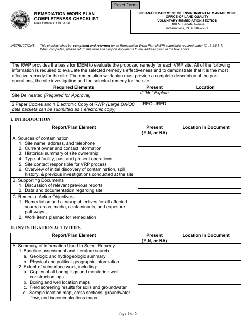 State Form 53413  Printable Pdf