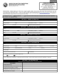 State Form 50414 Vegetative Matter Composting Registration Application - Indiana