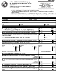 Document preview: State Form 55439 Initial Site Characterization (Isc) Report Cover Sheet & Report Format - Indiana