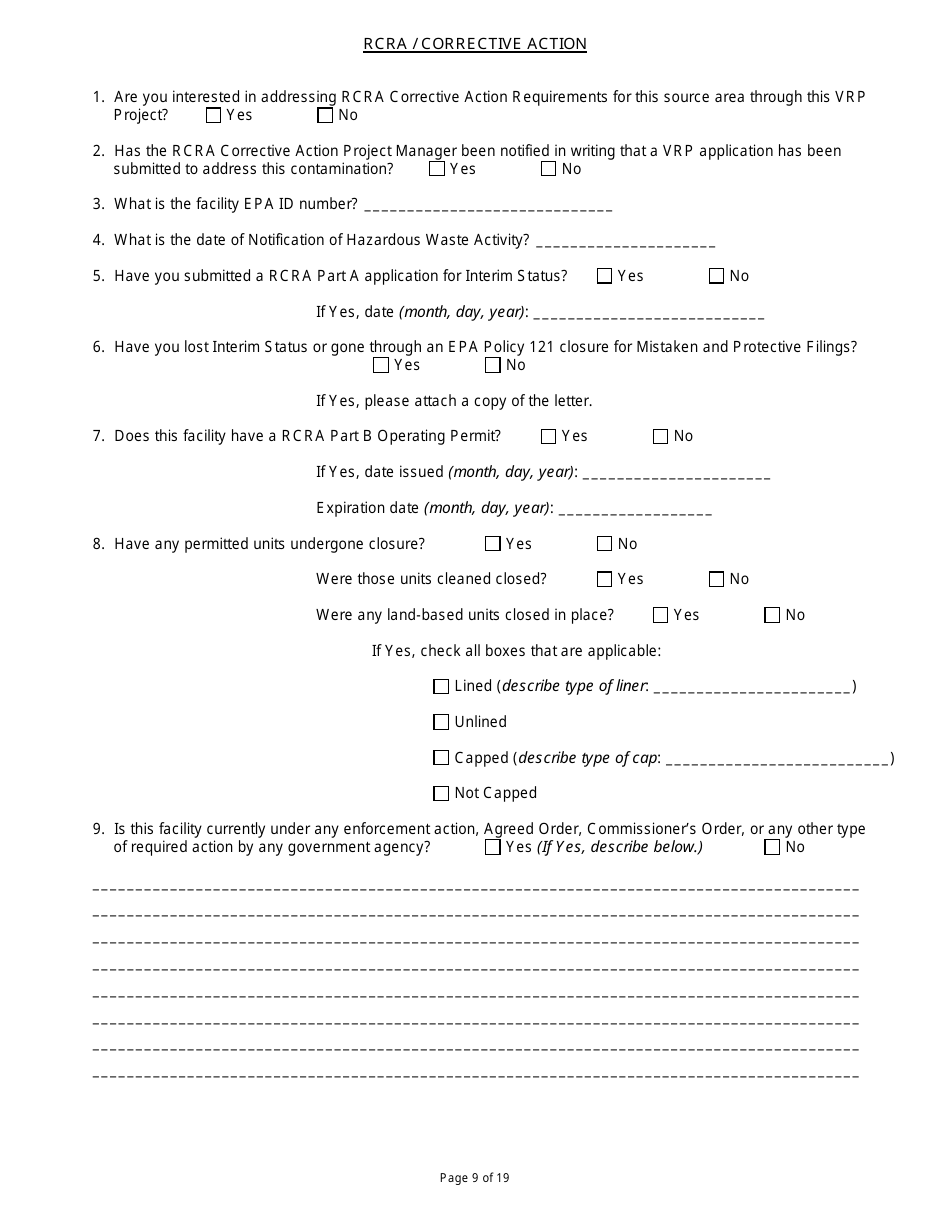 State Form 47271 Voluntary Remediation Program Application - Indiana, Page 9