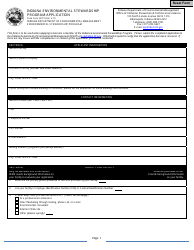 Document preview: State Form 52772 Indiana Environmental Stewardship Program Application - Indiana