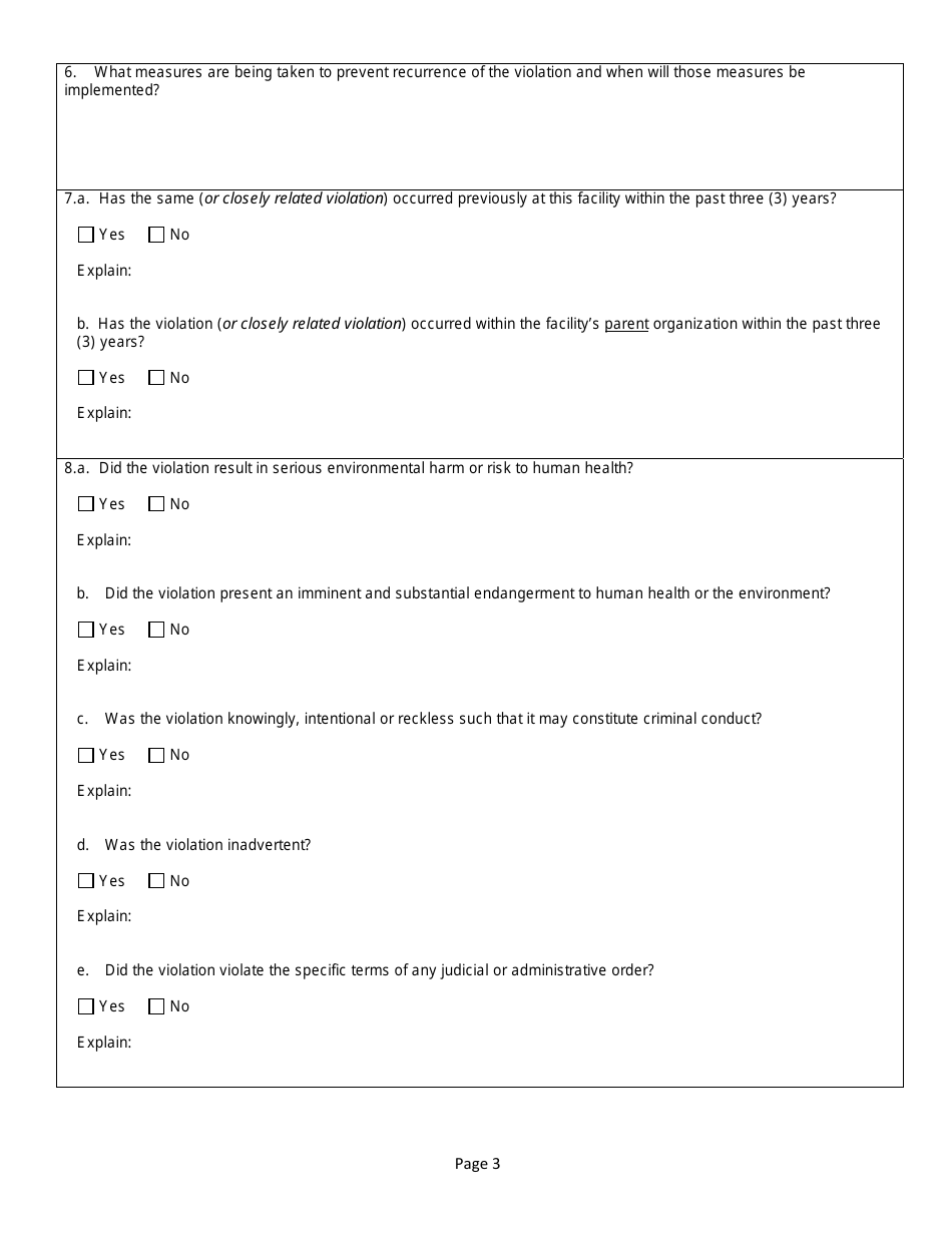 State Form 55075 Self-disclosure and Environmental Audit - Indiana, Page 3
