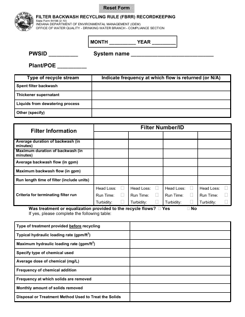 State Form 54186  Printable Pdf
