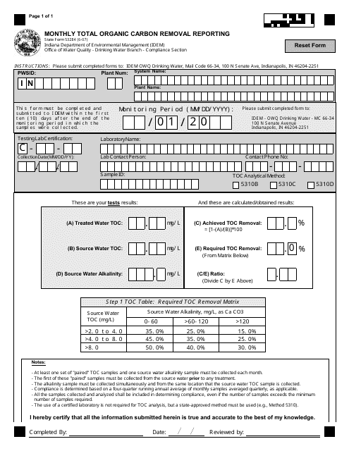State Form 53284  Printable Pdf