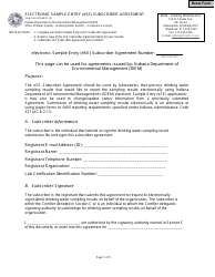 Document preview: State Form 55656 Electronic Sample Entry (Ese) Subscriber Agreement - Indiana