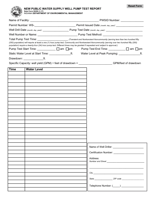 State Form 56206  Printable Pdf