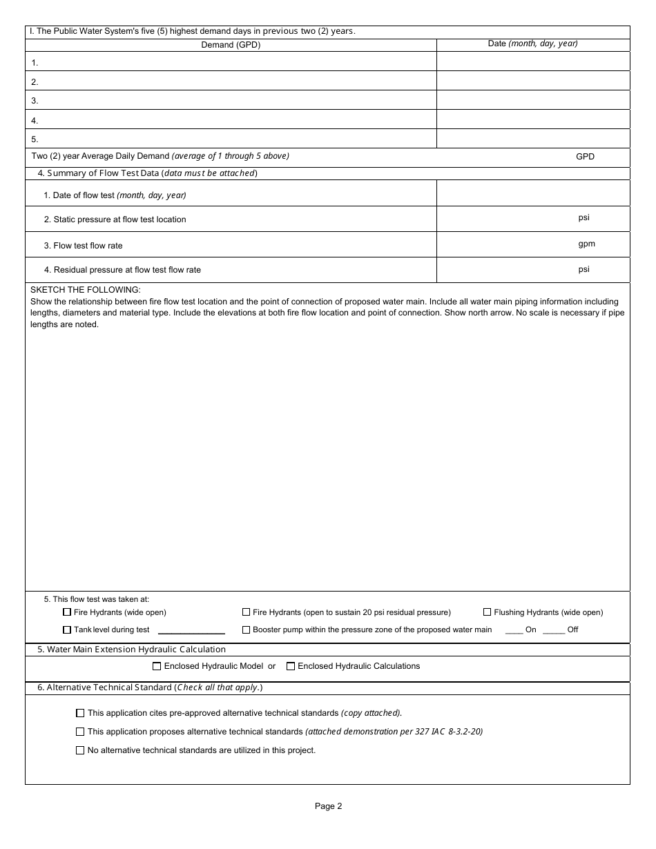 State Form 35058 Application for Construction Permit for Public Water System - 327 Iac 8-3-3 - Indiana, Page 6