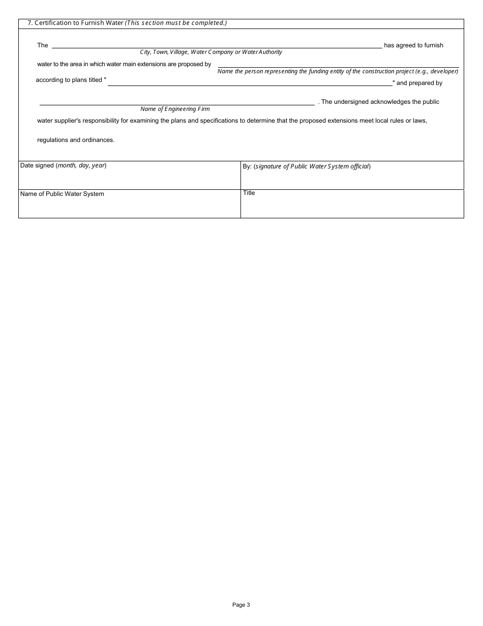 State Form 35058 Application for Construction Permit for Public Water System - 327 Iac 8-3-3 - Indiana, Page 7
