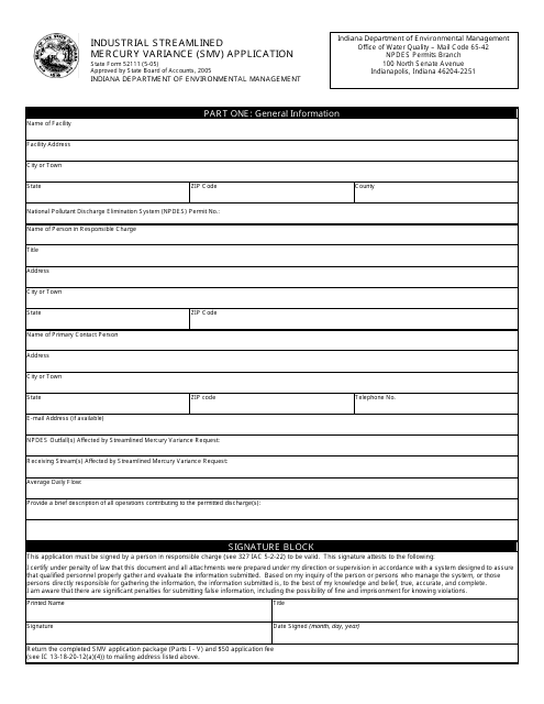 State Form 52111  Printable Pdf
