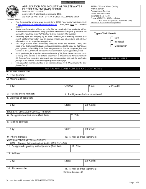 State Form 50271  Printable Pdf
