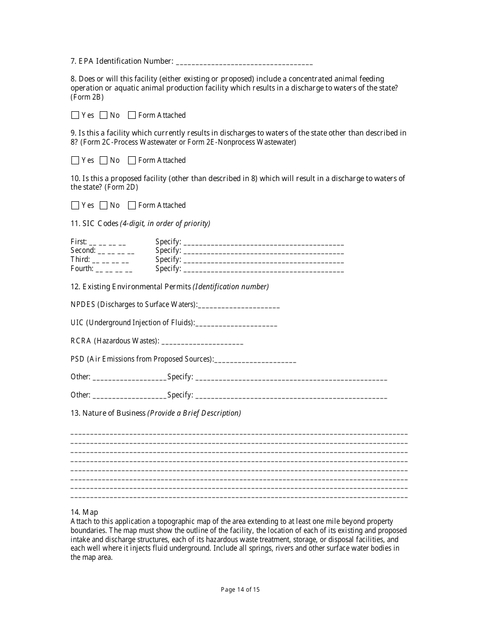 State Form 51952 National Pollutant Discharge Elimination System (Npdes) General Information Form - Indiana, Page 14