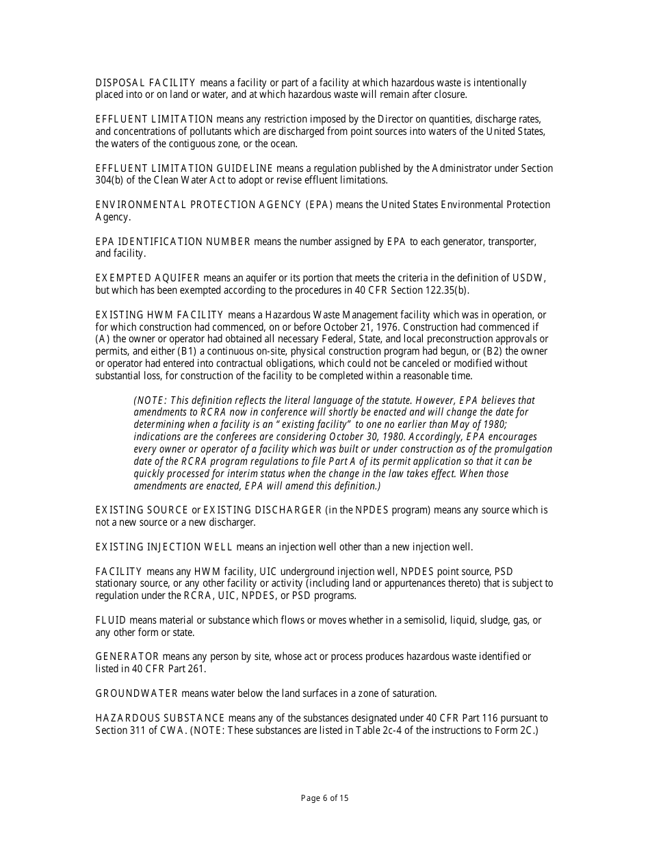 State Form 51952 National Pollutant Discharge Elimination System (Npdes) General Information Form - Indiana, Page 6