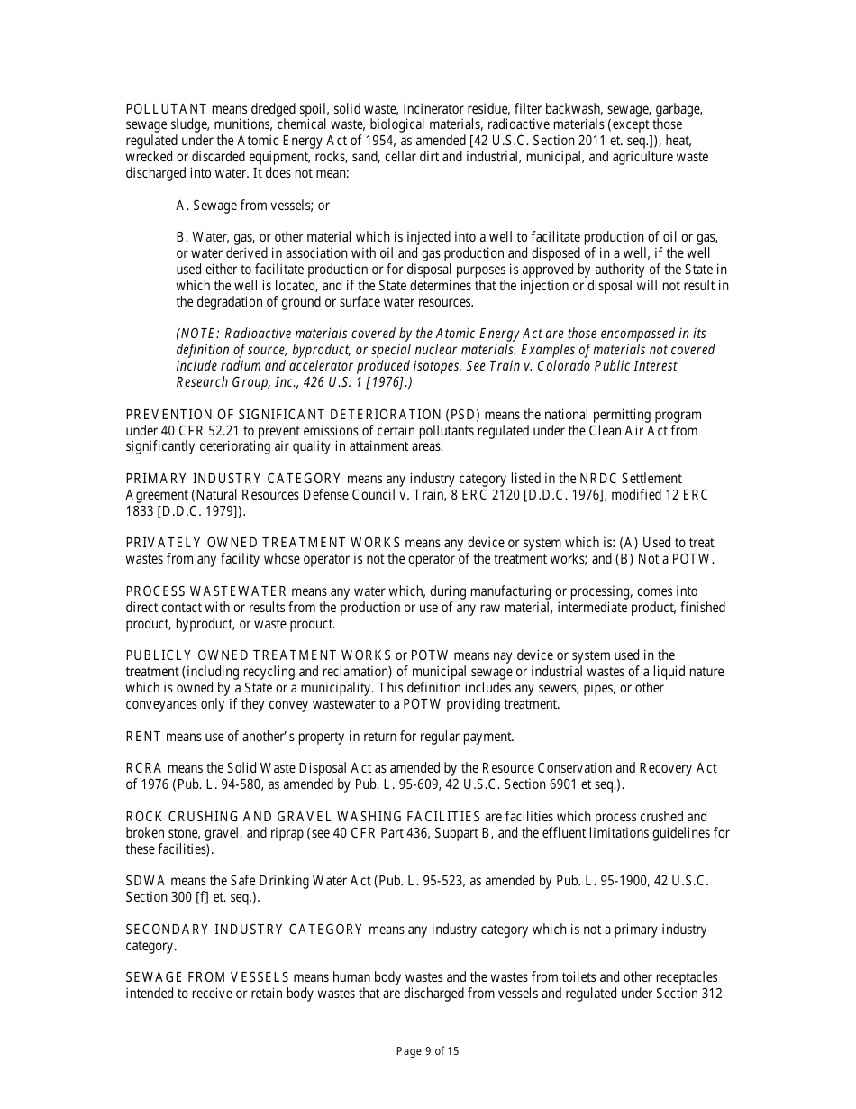 State Form 51952 National Pollutant Discharge Elimination System (Npdes) General Information Form - Indiana, Page 9