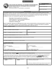 State Form 51138 Application for Approval of Training for Wastewater Operator/Apprentice Continuing Education Credit - Indiana