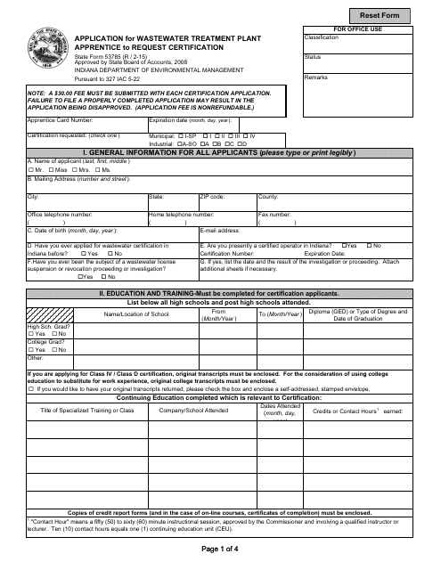 State Form 53785  Printable Pdf