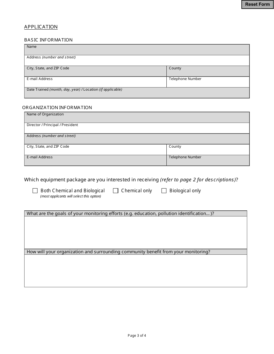 State Form 55220 Hoosier Riverwatch Water Monitoring Equipment Application - Indiana, Page 3