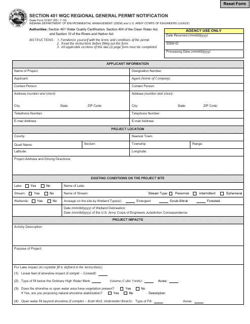 State Form 51937  Printable Pdf