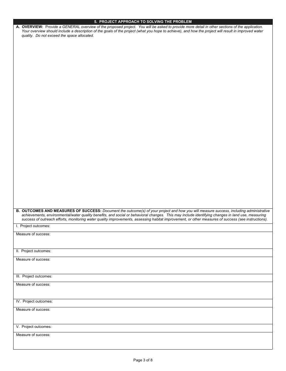 State Form 53970 Application for Section 205j Water Quality Planning Program Grant - Indiana, Page 3