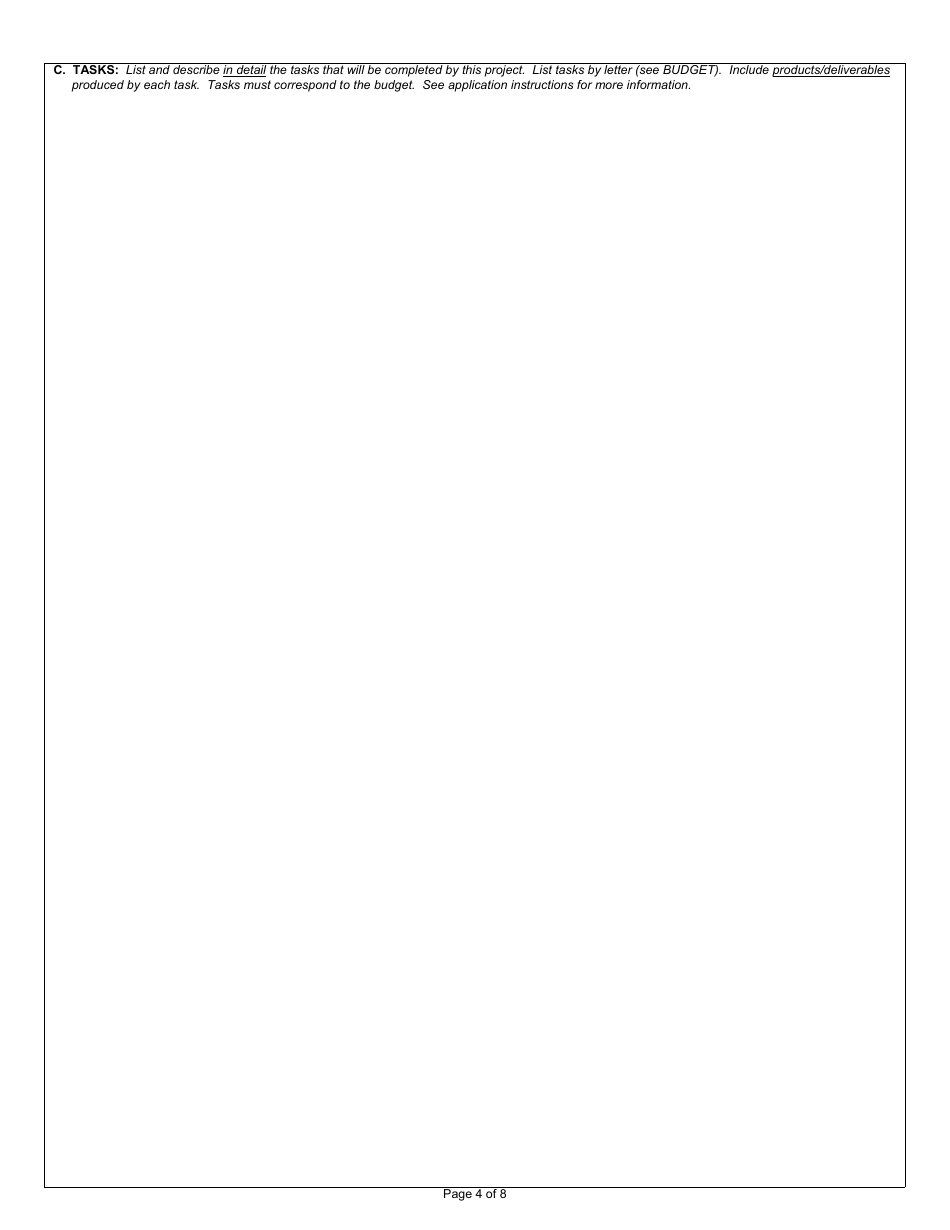 State Form 53970 Application for Section 205j Water Quality Planning Program Grant - Indiana, Page 4