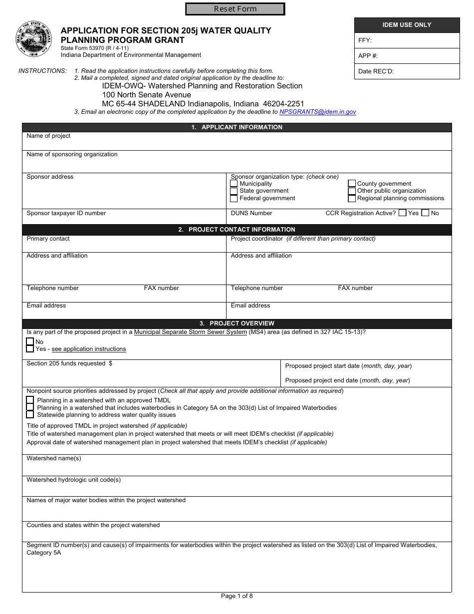 State Form 53970 Download Fillable PDF or Fill Online Application for ...