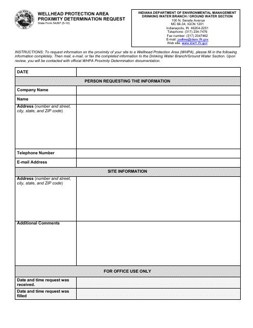 State Form 54297  Printable Pdf