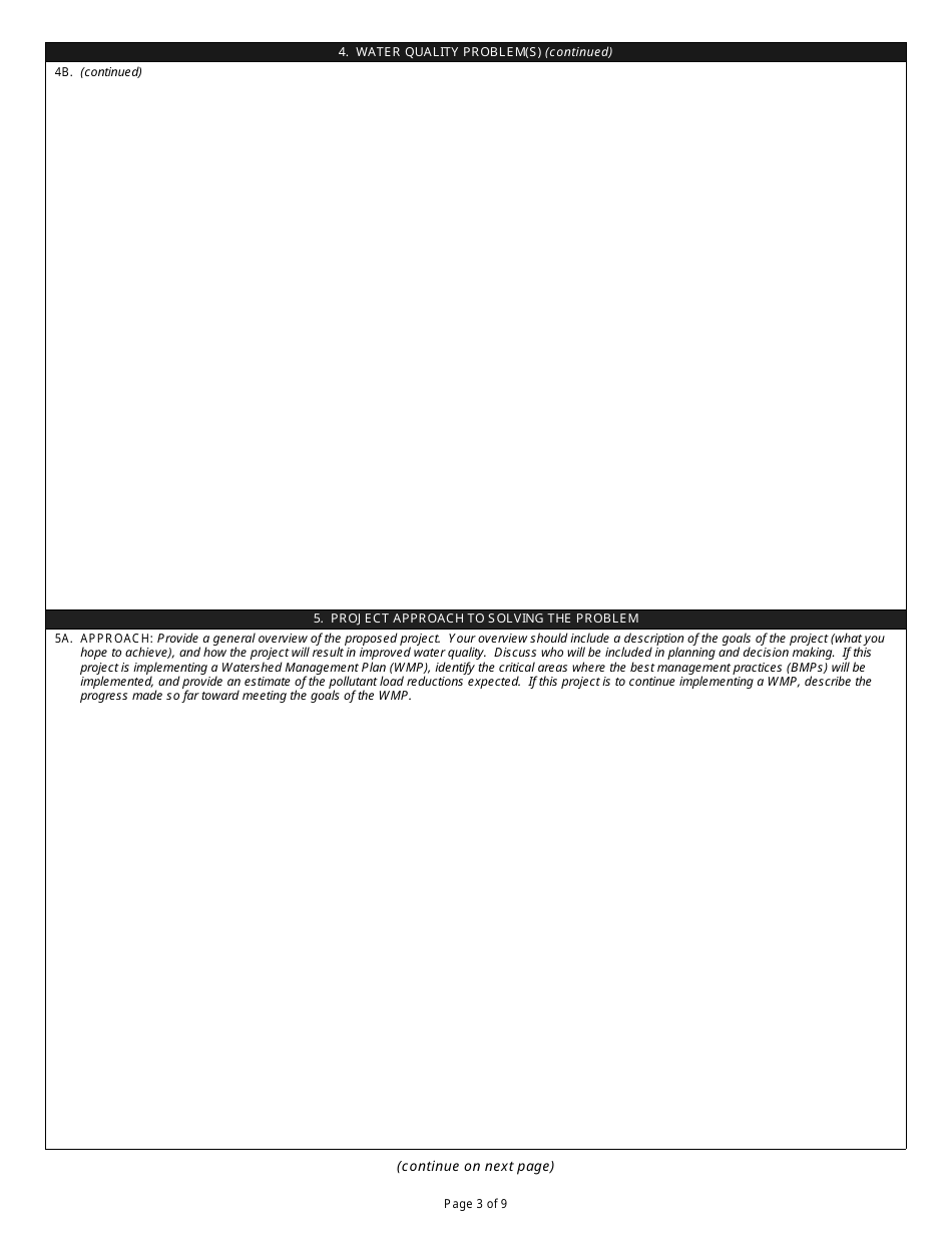 State Form 49367 Application for Section 319 Nonpoint Source Management Program Grant - Indiana, Page 3