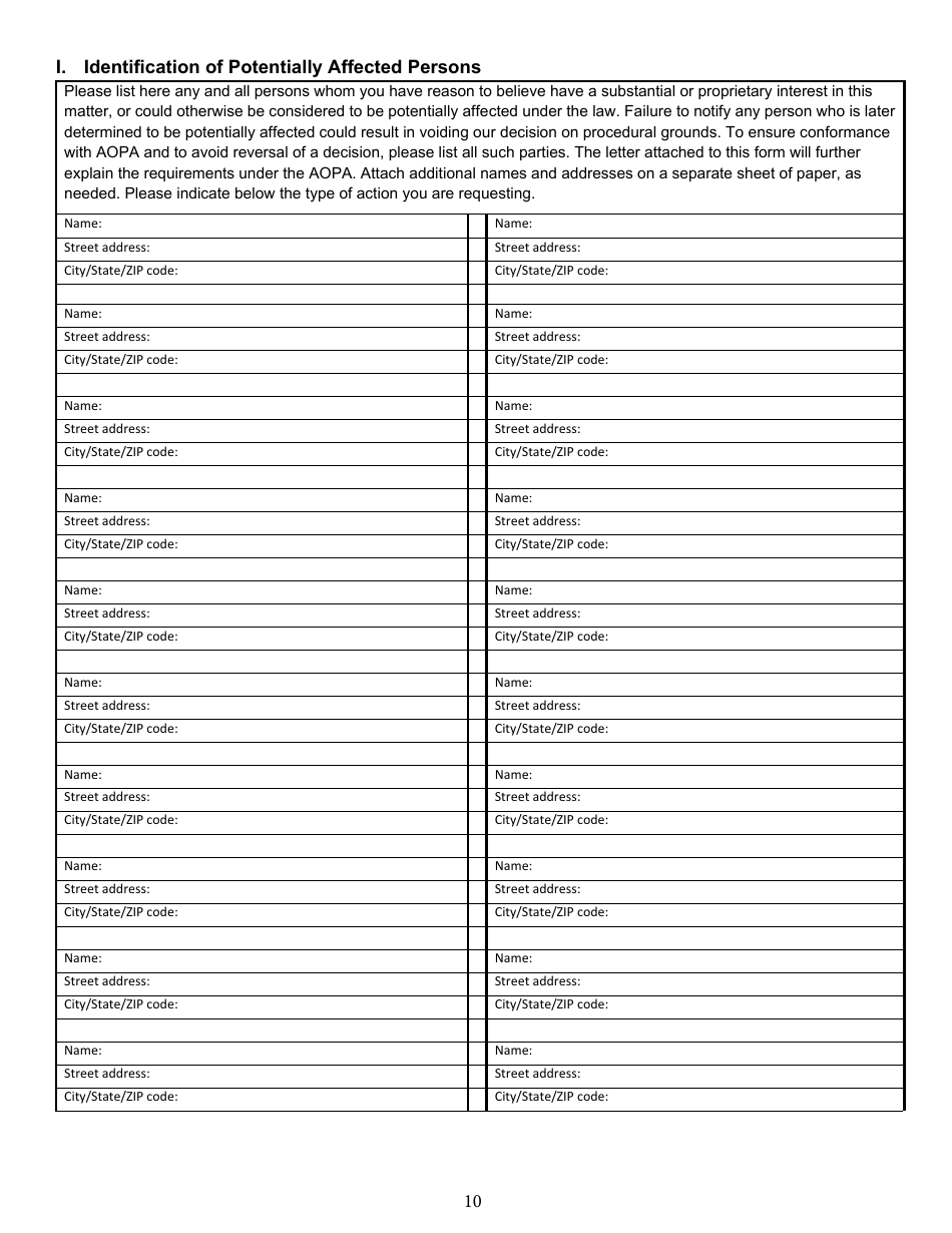 State Form 55639 National Pollutant Discharge Elimination System (Npdes) Permit Application Package 2e for Permit to Discharge Wastewater Proposed or Existing Nonprocess Wastewater Only Dischargers - Indiana, Page 10