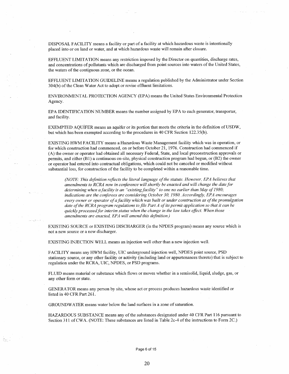 State Form 55639 National Pollutant Discharge Elimination System (Npdes) Permit Application Package 2e for Permit to Discharge Wastewater Proposed or Existing Nonprocess Wastewater Only Dischargers - Indiana, Page 20