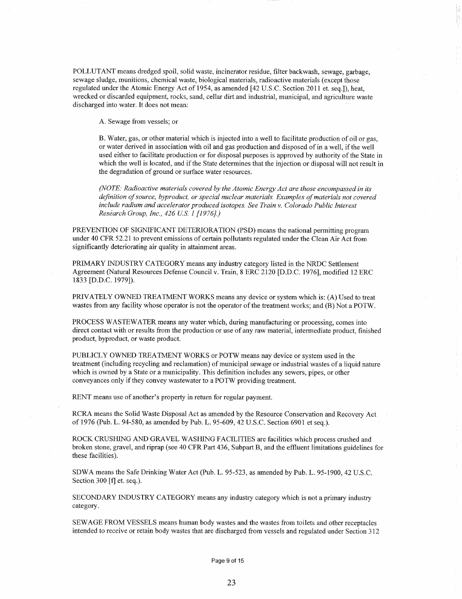 State Form 55639 National Pollutant Discharge Elimination System (Npdes) Permit Application Package 2e for Permit to Discharge Wastewater Proposed or Existing Nonprocess Wastewater Only Dischargers - Indiana, Page 23