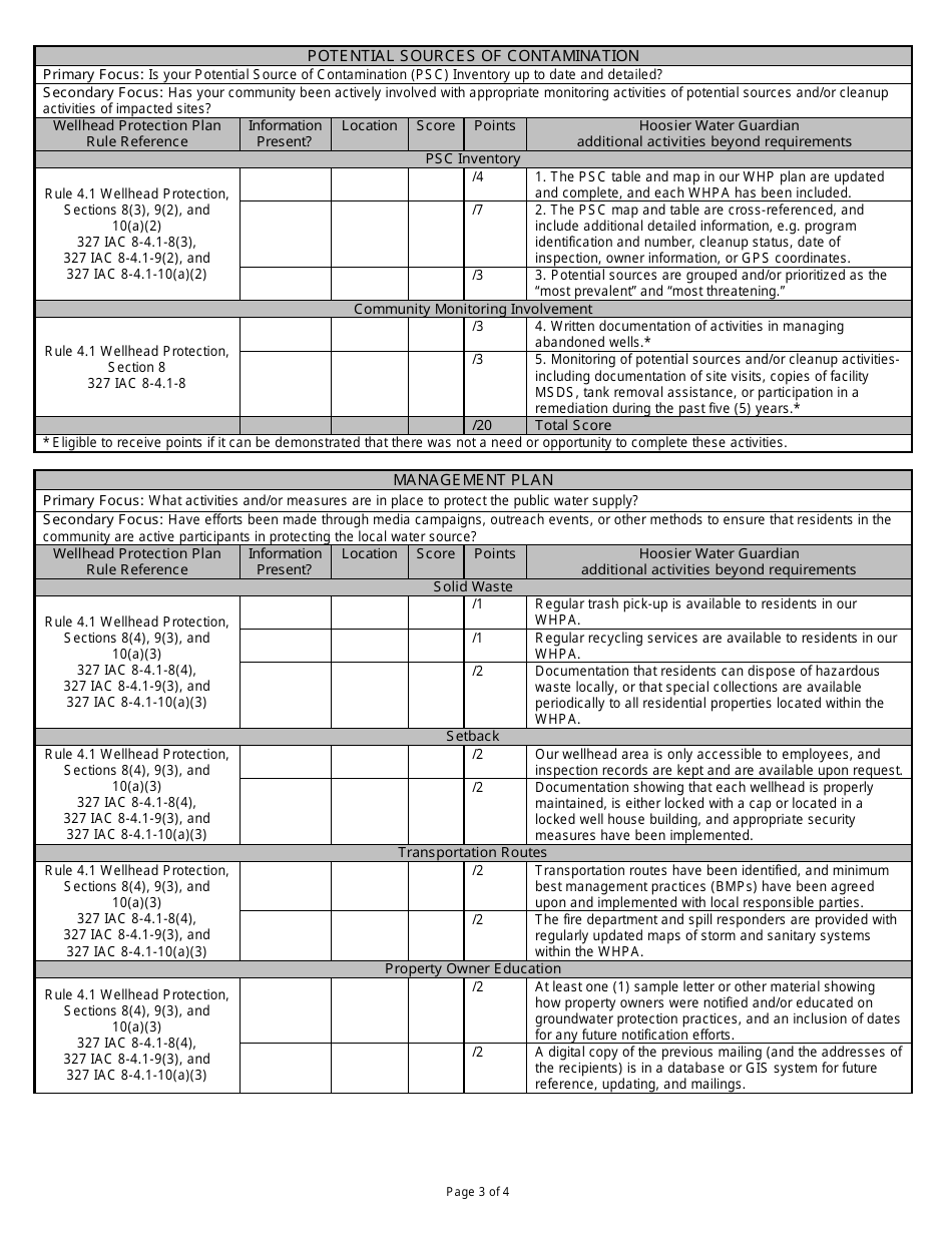 State Form 55411 Hoosier Water Guardian Award Application Modeled Whpa - Indiana, Page 3