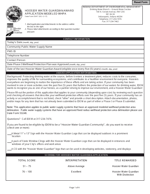 State Form 55411  Printable Pdf