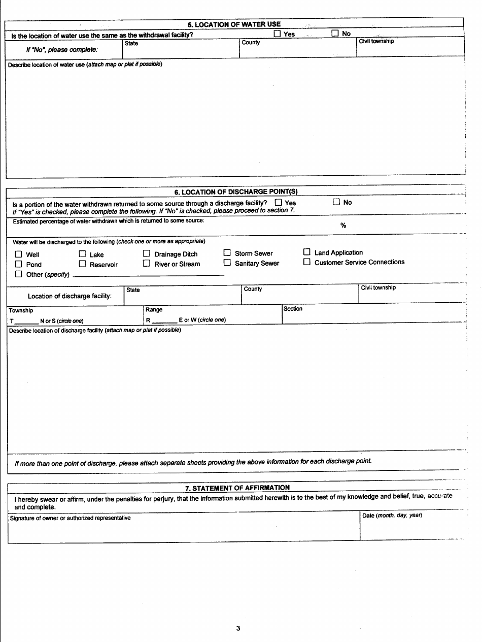 State Form 20094 Registration of a Significant Water Withdrawal Facility - Indiana, Page 6