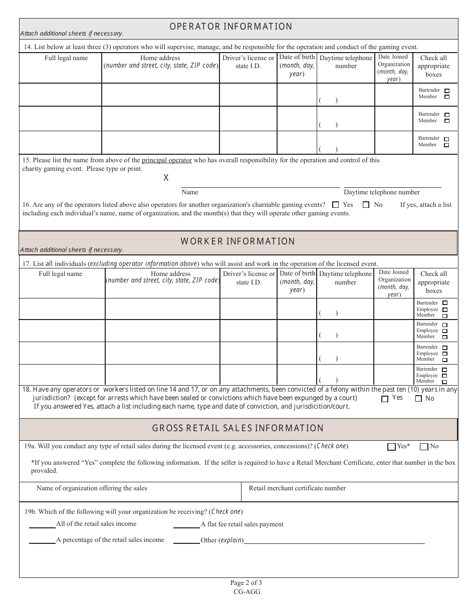 State Form 53660 (CG-AGG) Annual Guessing Game Application for First Time Applicants - Indiana, Page 2